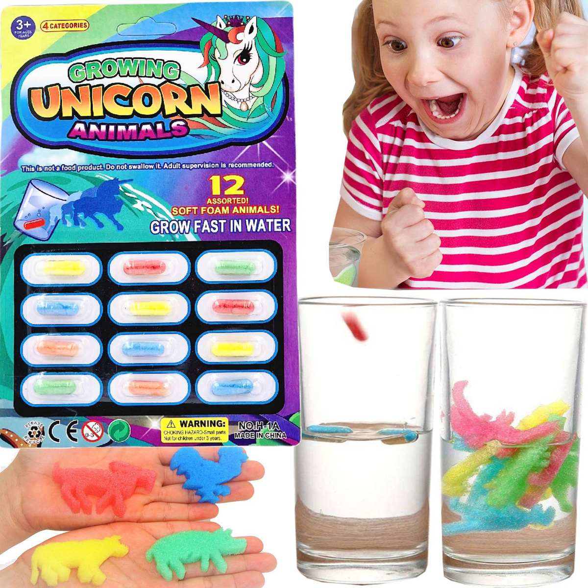 MAGICZNE KAPSUŁKI ROSNĄCE W WODZIE JEDNOROŻCE 12 SZTUK DO KĄPIELI W WANNIE