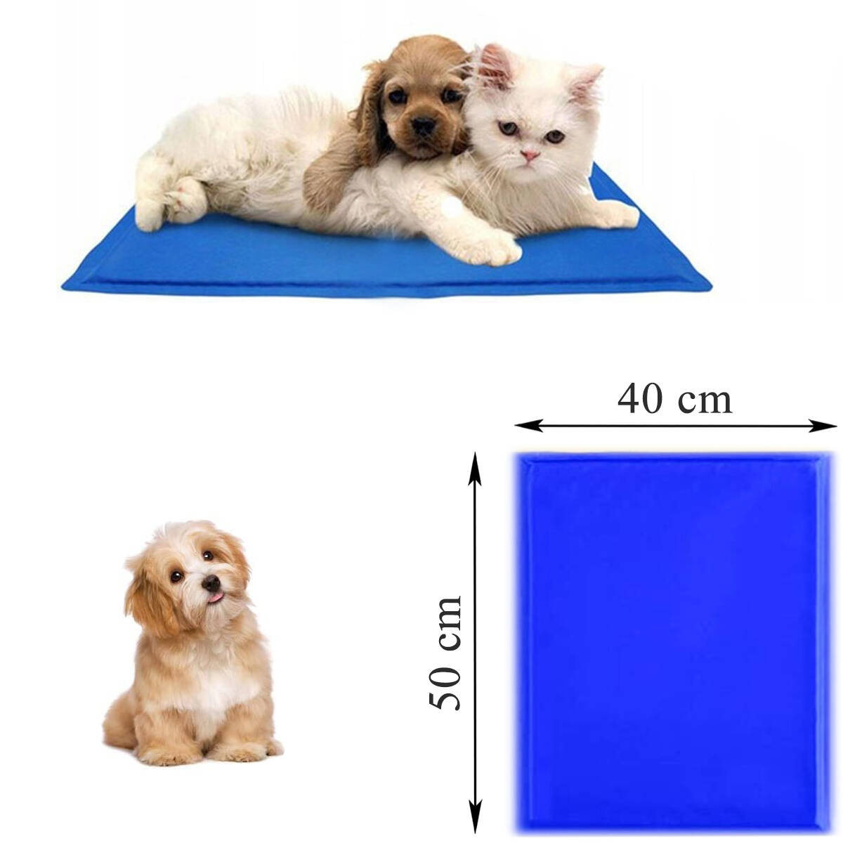 MATA CHŁODZĄCA ŻELOWA DLA PSA KOTA  ZWIERZĄT LEGOWISKO 50 x 40 cm DUŻA