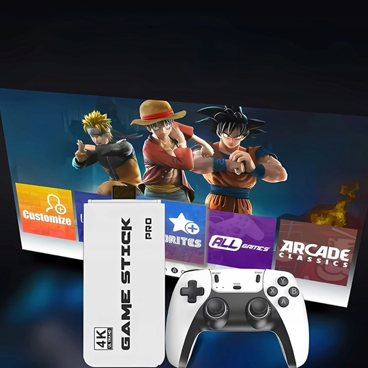 KONSOLA DO GIER RETRO GAME STICK PRO NOWOŚĆ 2025R HDMI 2 PADY MENU PL 64 GB