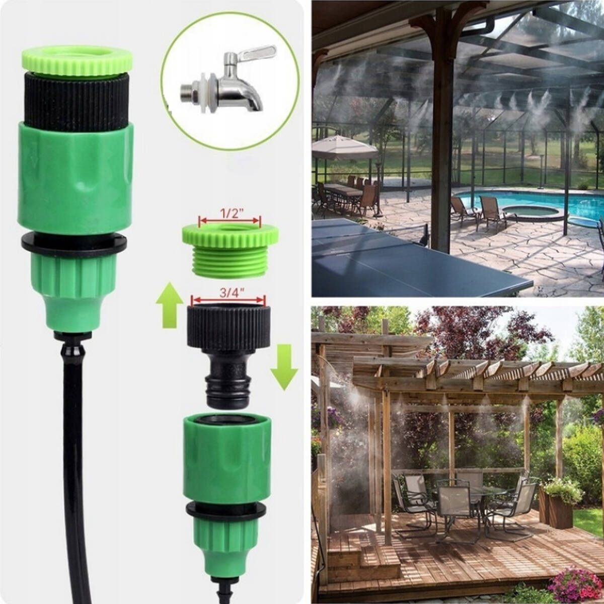 KURTYNA WODNA OGRODOWA DO OGRODU MGIEŁKA ZRASZANIE NA DZIAŁKĘ KLIMA WĄŻ 20m