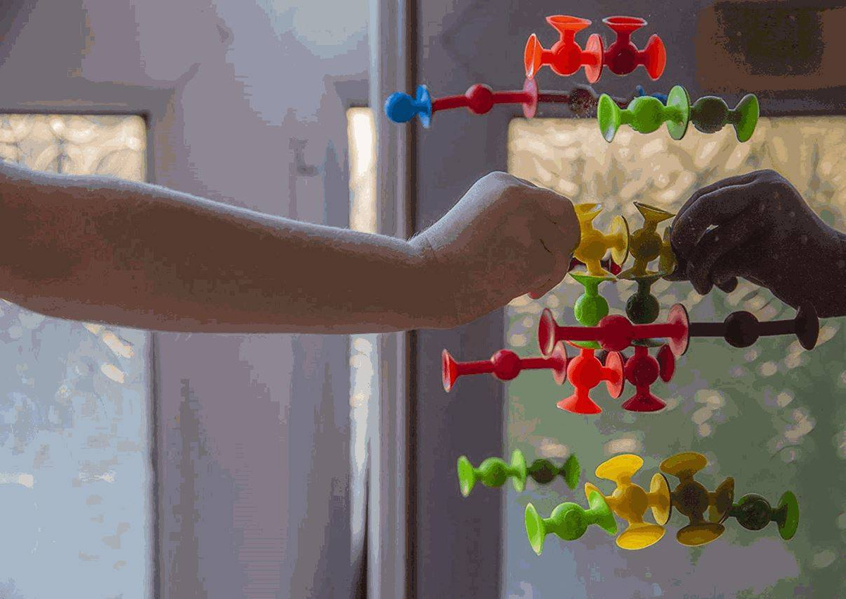 KLOCKI SILIKONOWE PRZYSSAWKI KONSTRUKCYJNE 29 SZT KOLOROWE ELASTYCZNE HAPPY