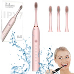 SZCZOTECZKA SONICZNA DO ZĘBÓW ELEKTRYCZNA 4 KOŃCÓW 6 TRYBÓW PRACY USB IPX7