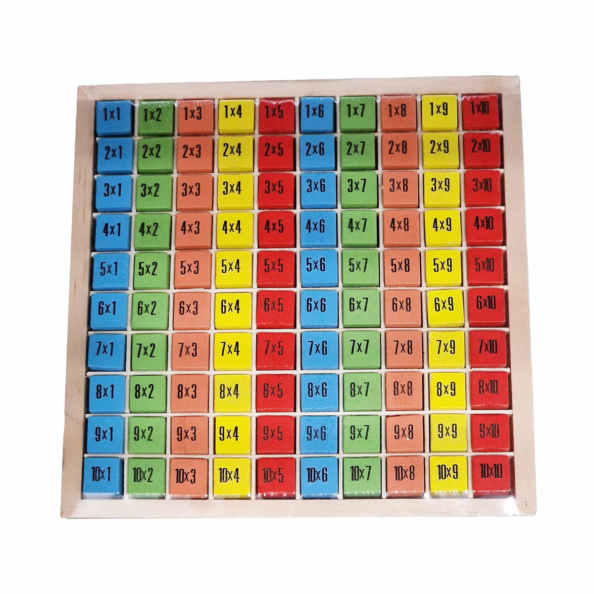 DREWNIANA TABLICZKA MNOŻENIA UKŁADANKA LOGICZNA NAUKA LICZENIA DO 100 