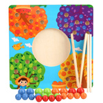 DREWNIANA GRA ZRĘCZNOŚCIOWA ŁOWIENIE RYBEK KULKI ŁAPANIE KULEK GRA EDUKACJA