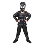 SPIDERMAN CZŁOWIEK PAJĄK MASKA 98-110 PRZEBRANIE CZARNY KOSTIUM DLA CHŁOPCA