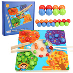 DREWNIANA GRA ZRĘCZNOŚCIOWA ŁOWIENIE RYBEK KULKI ŁAPANIE KULEK GRA EDUKACJA