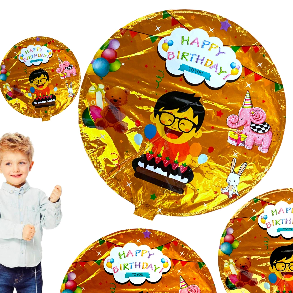 DUŻY BALON FOLIOWY URODZIMOWY HAPPY BRITHDAY NA URODZINY POMPOWANY HELEM