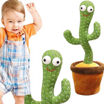 KAKTUS ŚPIEWAJĄCY TAŃCZĄCY WESOŁY ŚWIECI POWTARZA MASKOTKA DLA DZIECKA DUŻY