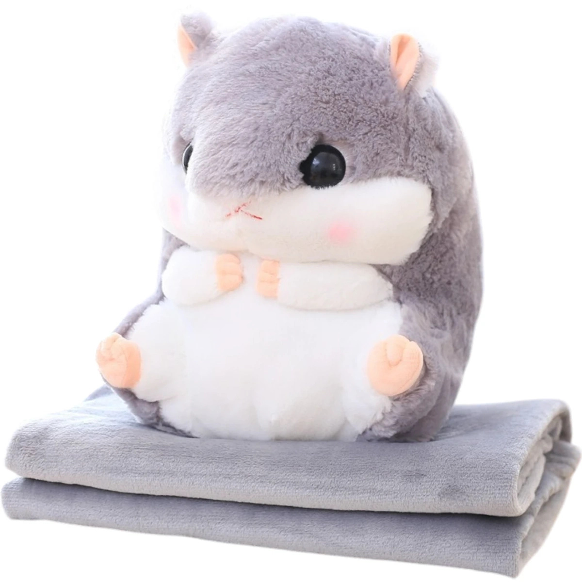 CHOMIK Z KOCYKIEM DUŻA MASKOTKA PRZYTULANKA PODUSZKA KOCYK PLUSZAK 35CM