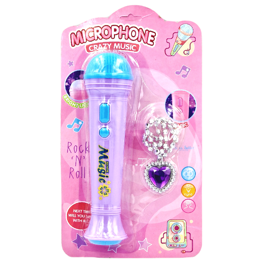 MEGA ZESTAW 2w1 MIKROFON DO ZABAWY + NASZYJNIK ŚPIEWA MELODIE ŚWIECI LED