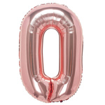 BALON FOLIOWY CYFRA 0 RÓŻOWE ZŁOTO NA URODZINY IMPREZĘ JUBILEUSZ 80cm