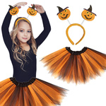 STRÓJ DLA  DZIEWCZYNKI 3w1 DYNIA KOSTIUM ZESTAW 2W1 SPÓDNICZKA OPASKA BAL