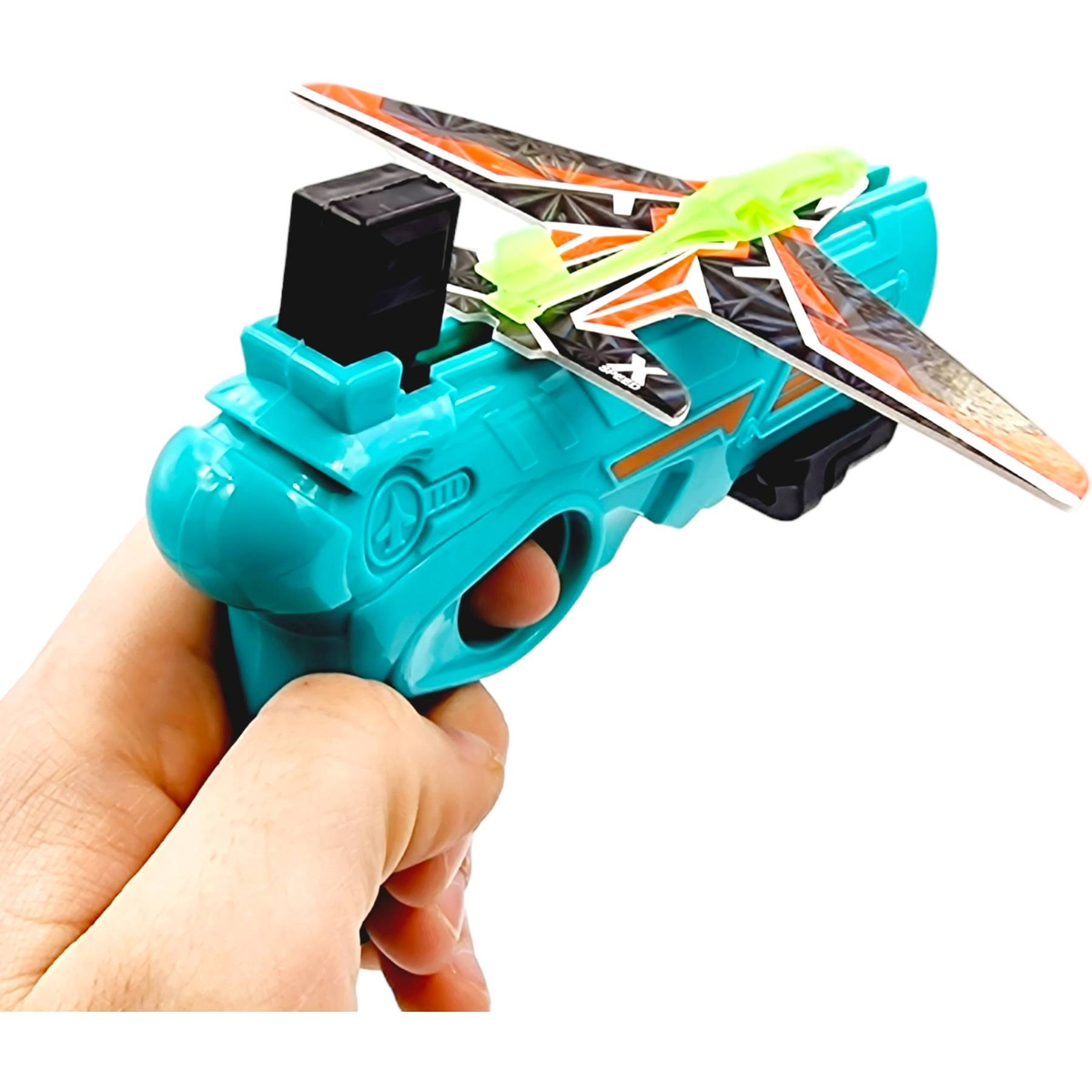 PISTOLET WYRZUTNIA SAMOLOTÓW DUŻY ZASIĘG 4 SAMOLOTY ZESTAW RZUTKA SZYBOWIEC