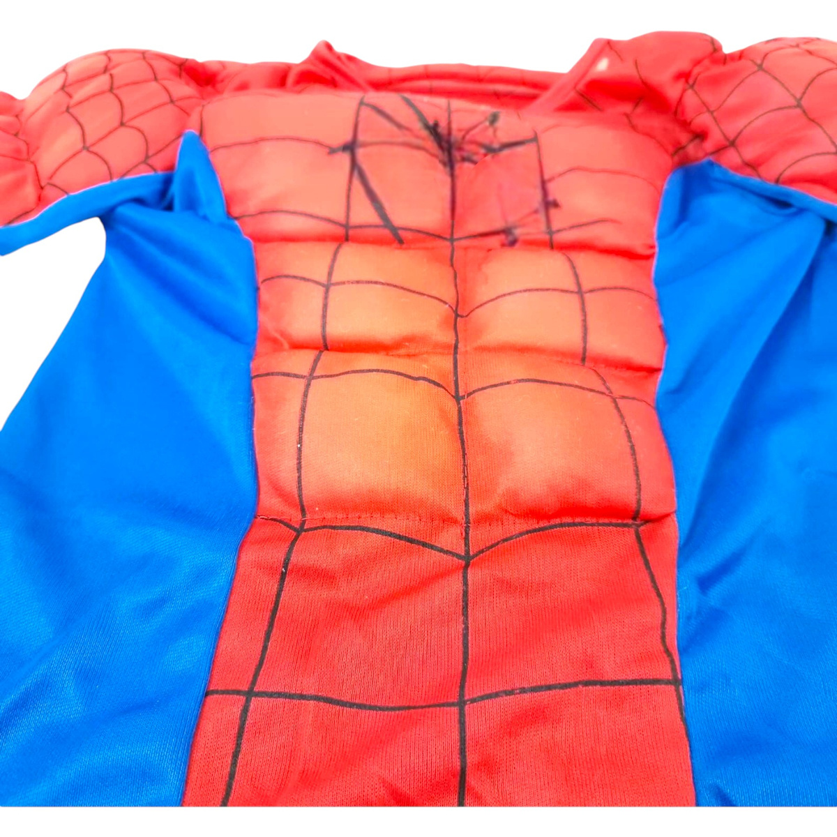 STRÓJ SPIDERMAN PRZEBRANIE DLA CHŁOPCA BAL 3w1 GRUBY MIĘŚNIE MASKA KOSTIUM