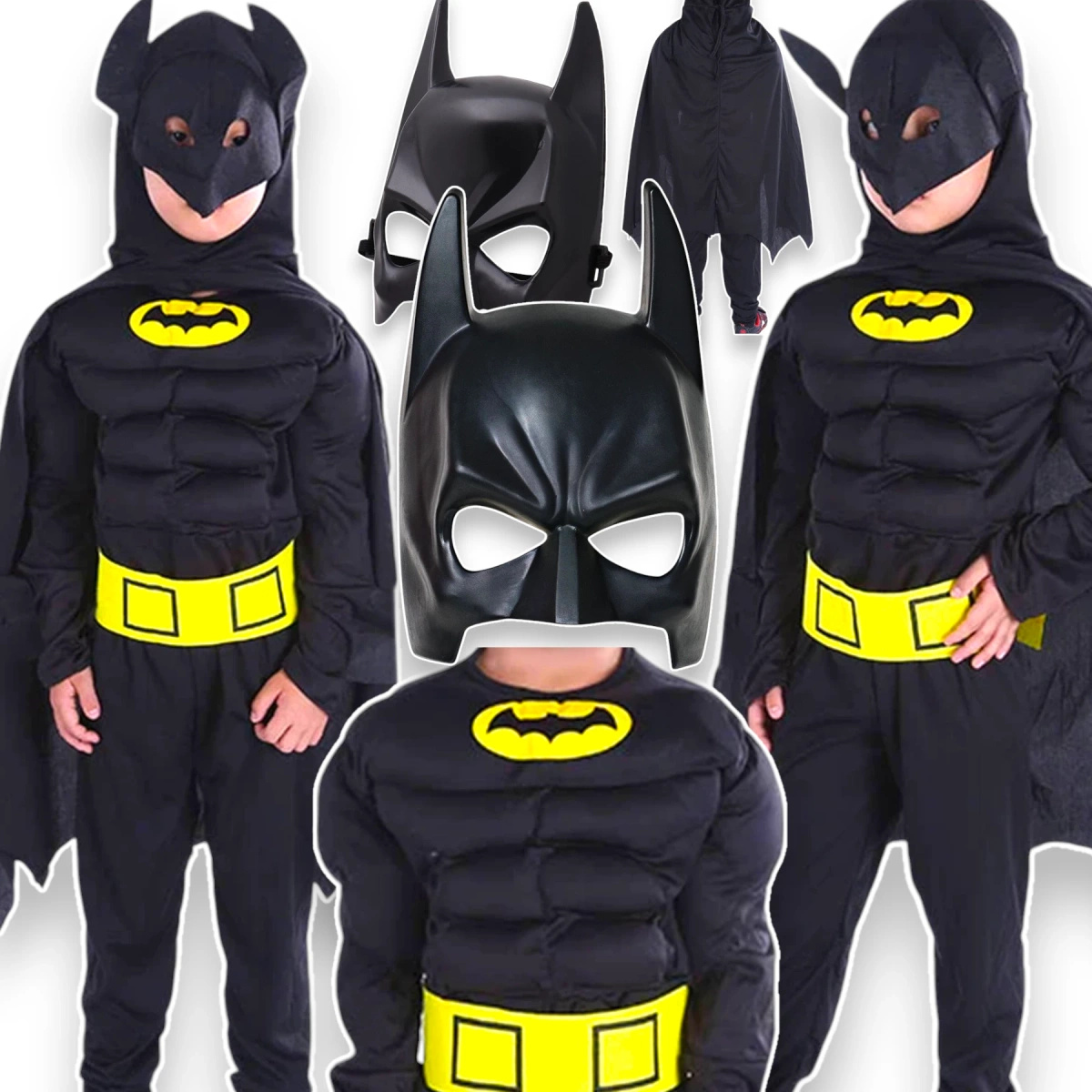 BATMAN Strój Dla Chłopca Kostium wersja Deluxe 116-122 + Maska
