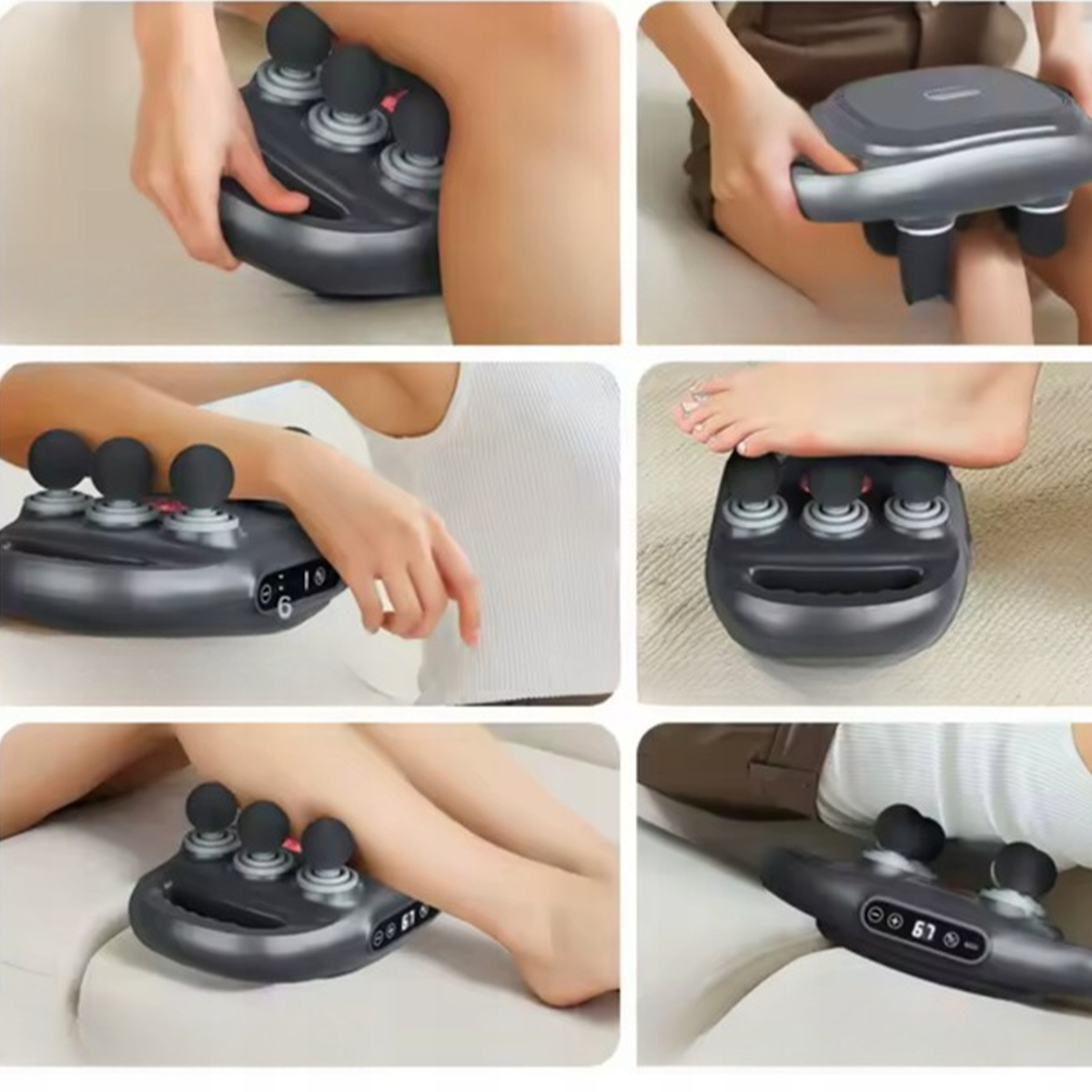 MASAŻER DO PLECÓW STÓP CIAŁA 6 GŁOWIC TWOJA DOMOWA STREFA RELAKSU AKUMULATOR