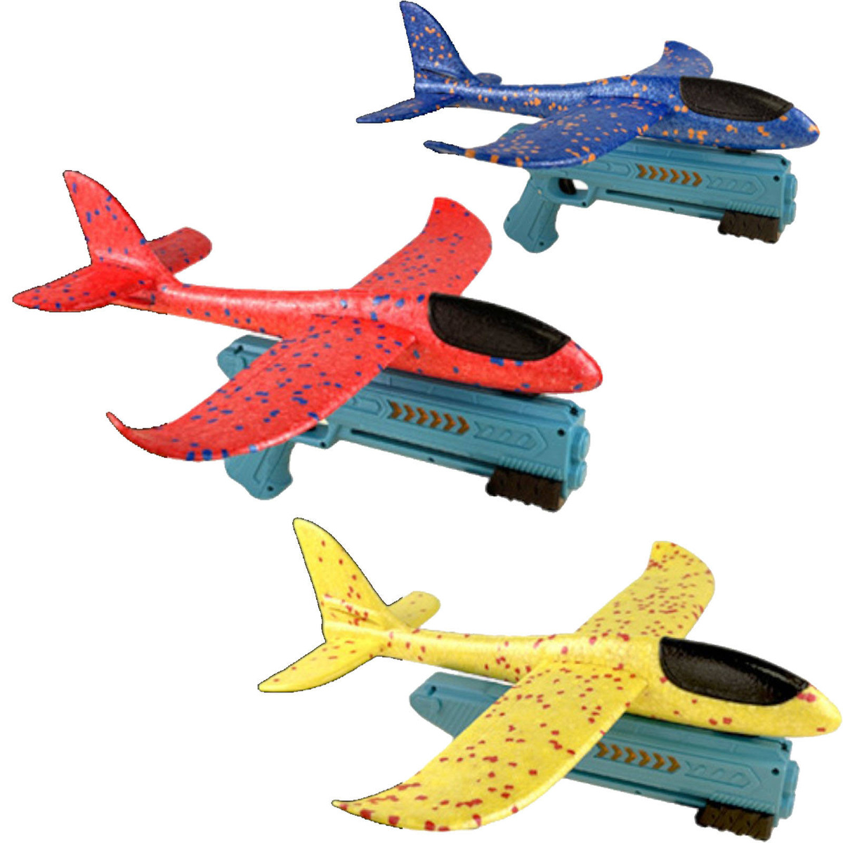 WYRZUTNIA SAMOLOT STYROPIANOWY RZUTKA PISTOLET 2w1 ZABAWKA SZYBOWIEC LATA