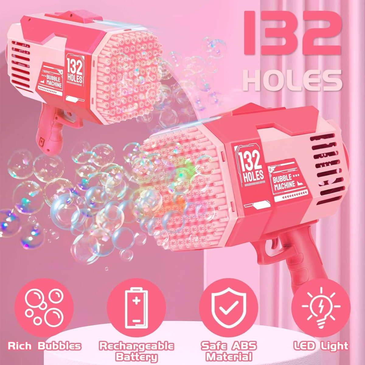 MEGA PISTOLET DO BANIEK MYDLANYCH WYRZUTNIA BAŃKI MYDLANE ŚWIECI MASZYNKA