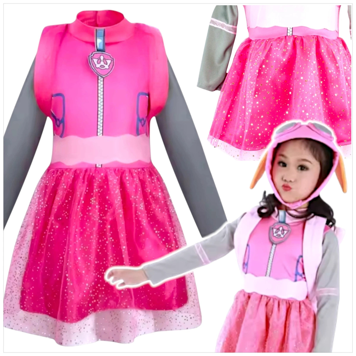 PSI PATROL STRÓJ SKYE KOSTIUM DLA DZIEWCZYNKI NA IMPREZĘ SUKIENKA L