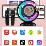 ZESTAW KARAOKE 2 MIKROFONY BEZPRZEWODOWY PRZENOŚNY GŁOŚNIK BLUETOOTH LED 