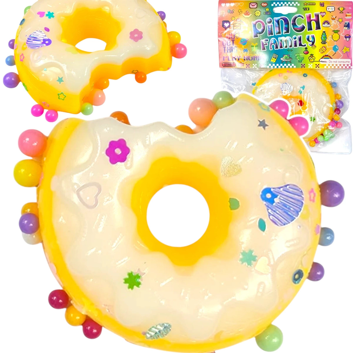 GNIOTEK ANTYSTRESOWY SENSORYCZNY DONUT PĄCZEK Z POSYPKĄ SQUISHY DONAT