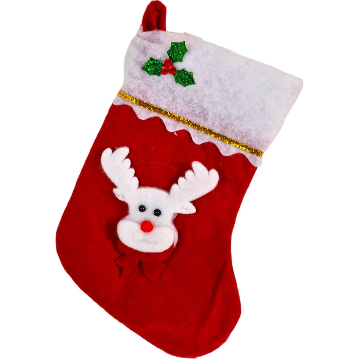 SKARPETA ŚWIĄTECZNA DEKORACYJNA NA PREZENTY KOMINEK MIKOŁAJ BOŻE NARODZENIE