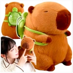 KAPIBARA PLUSZOWA MASKOTKA ZABAWKA Z PLECAKIEM ŻÓŁWIK 45CM MIĘKKA PLUSZAK 2W1