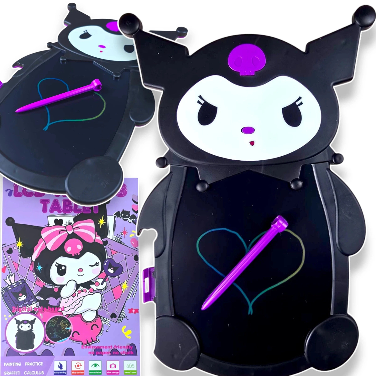 KUROMI TABLET DLA DZIECI DO RYSOWANIA 8 CALI TABLICA EDUKACYJNA LCD