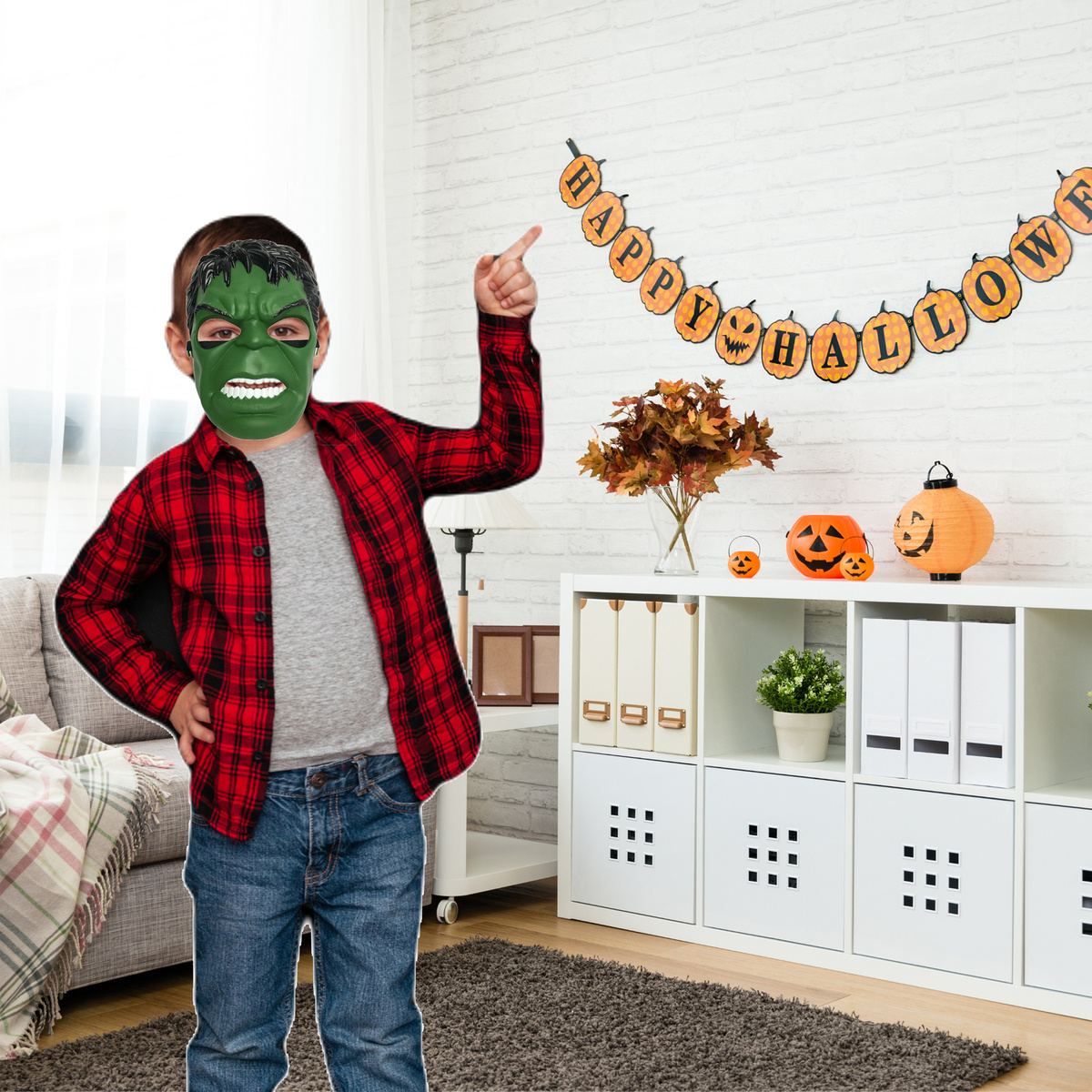 MASKA HULK DLA CHŁOPCA DLA DZIECI PRZEBRANIE SUPERBOHATER AVENGERS NA BAL