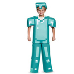 STRÓJ MINECRAFT PRZEBRANIE DLA CHŁOPCA STEVE DIAMENTOWY MASKA KOSTIUM BAL