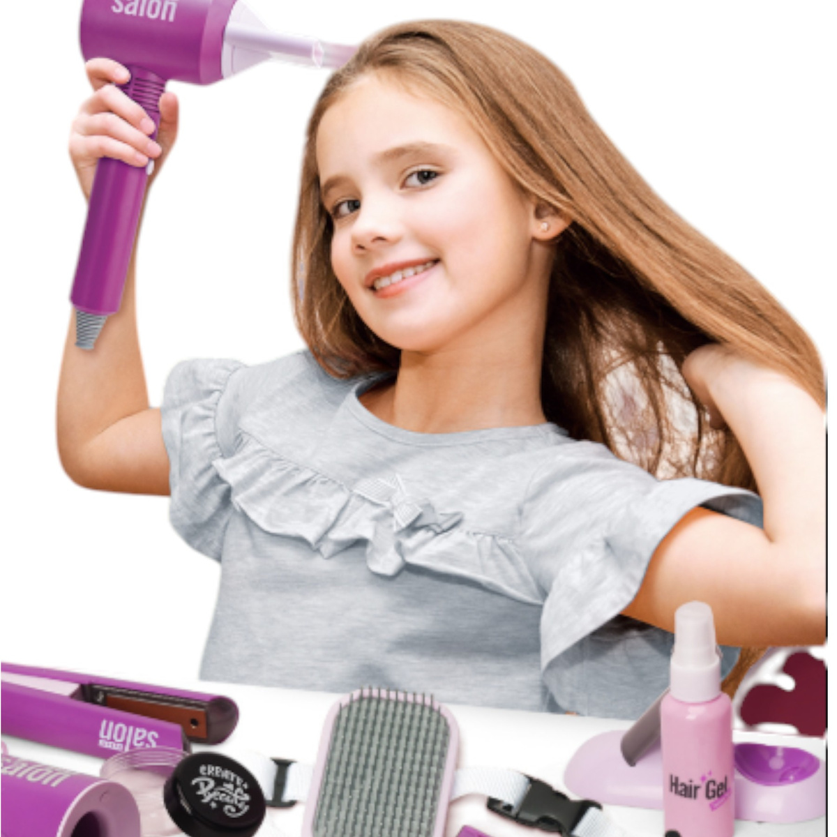 ZESTAW DO STYLIZACJI WŁOSÓW 6w1 SUSZARKA LUSTERKO AKCESORIA FRYZJERSKIE