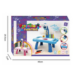 TABLICA DO RYSOWANIA PROJEKTOR STOLIK ŚWIATŁO DŹWIĘK 32 OBRAZKI BIURKO AKC