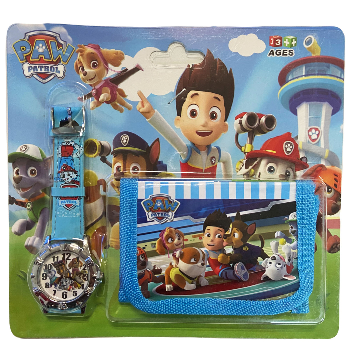 ZESTAW 2w1 ZEGAREK PORTFELIK DLA DZIECKA PSI PATROL NA PREZENT EDUKACYJNY