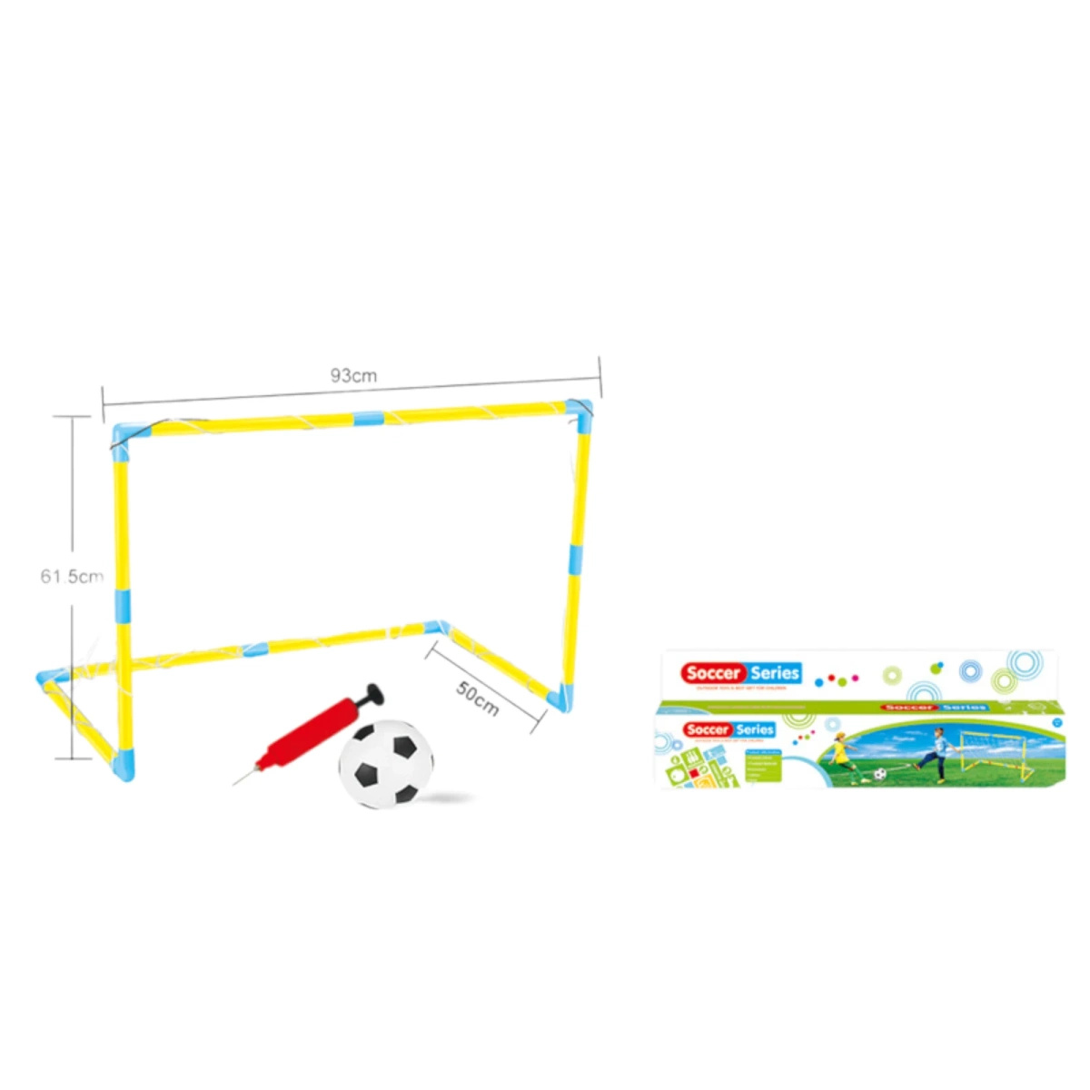 BRAMKA PIŁKARSKA DLA DZIECI ZESTAW TRENINGOWY PIŁKA NOŻNA POMPKA + PIŁKA 