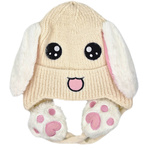 CZAPKA Z RUCHOMYMI USZAMI ZIMOWA KRÓLIK ŁAPKI USZY CIEPŁA Z ŁAPKAMI USZKA