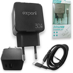 SZYBKA ŁADOWARKA SIECIOWA 30W DO TELEFONU 2xUSB QUICK CHARGE ZESTAW KABEL