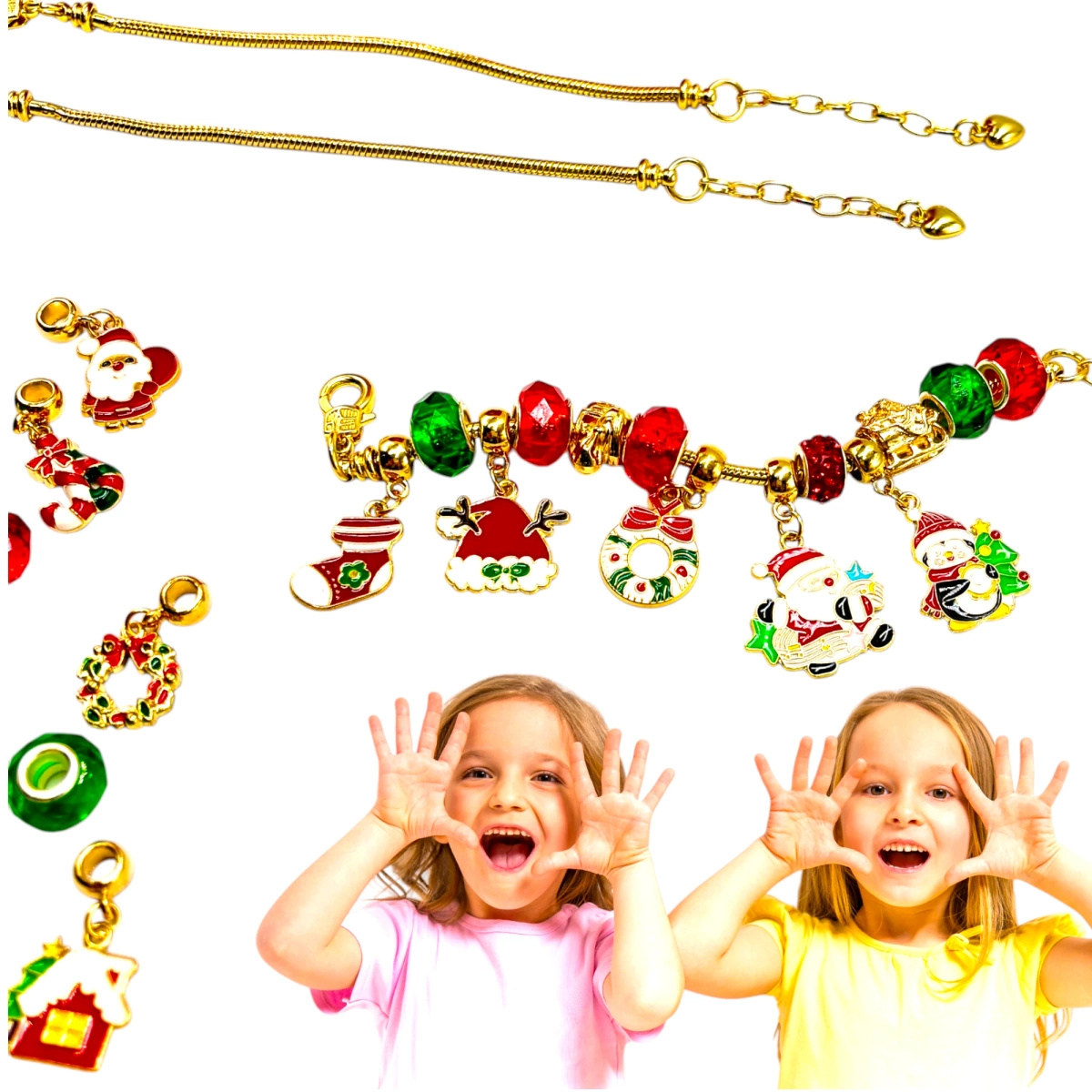 ZESTAW DO TWORZENIA BRANSOLETEK BIŻUTERIA KUFEREK KORALIKI BRANSOLETKA DIY