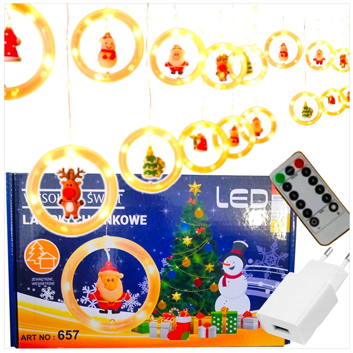 KURTYNA ŚWIĄTECZNA 100 LED 3M BIAŁA CIEPŁA + PILOT