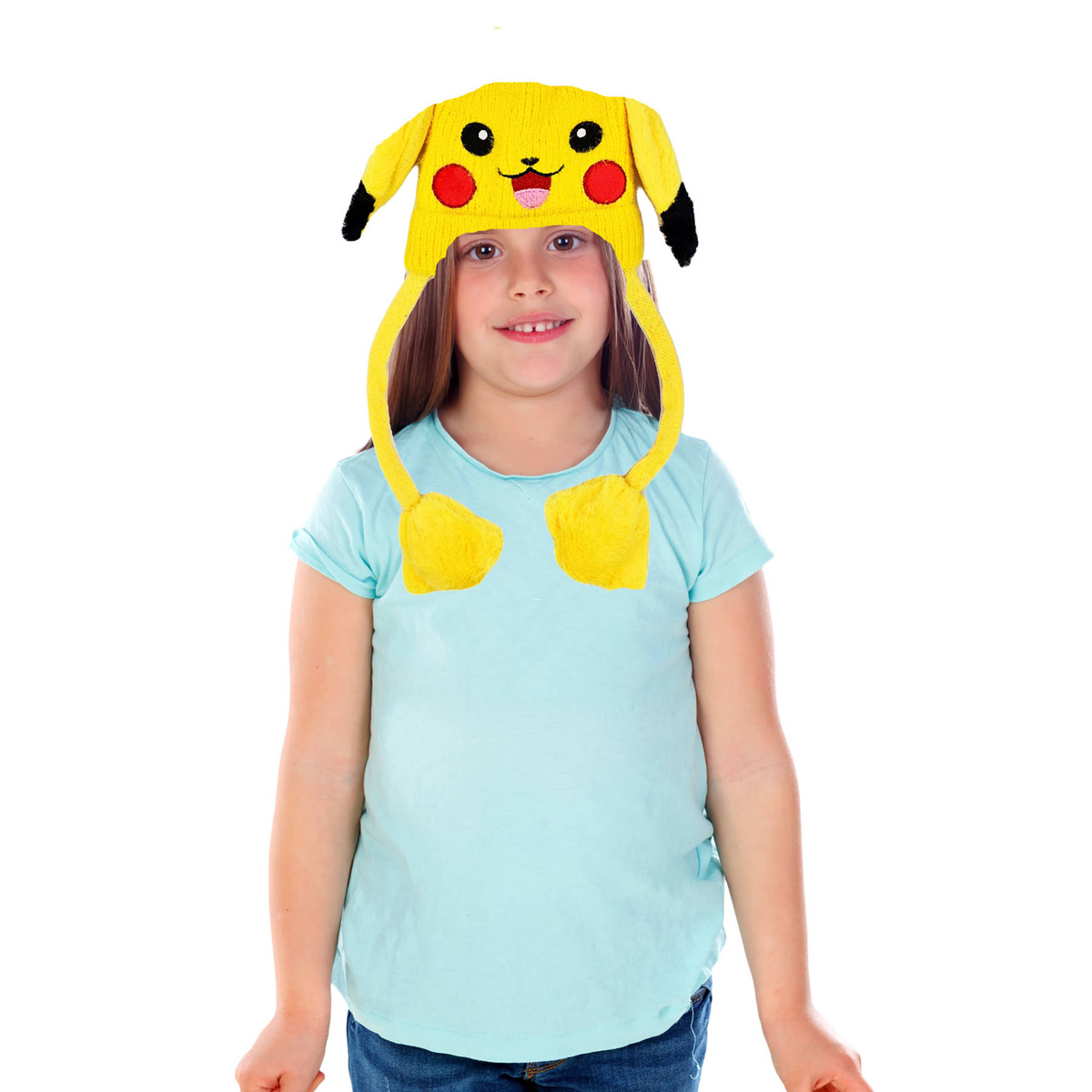 ZIMOWA CZAPKA PIKACHU GRUBA Z RUCHOMYMI USZAMI ŁAPKI POKEMON CIEPŁA NA ZIMĘ