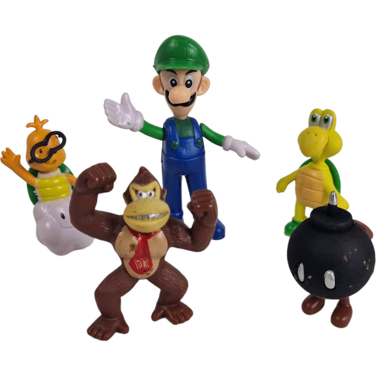 SUPER MARIO BROS FIGURKI ZESTAW 5 FIGUREK 3 ŻETONY FIGURKA LUIGI DONKEY