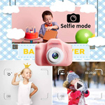 APARAT CYFROWY KAMERA DLA DZIECI FULL HD 1080p 1440p 3 MPX GRY ZESTAW SMYCZ