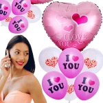 ZESTAW BALONÓW SERCE I LOVE YOU 8szt BALONY NA WALENTYNKI ZARĘCZYNY