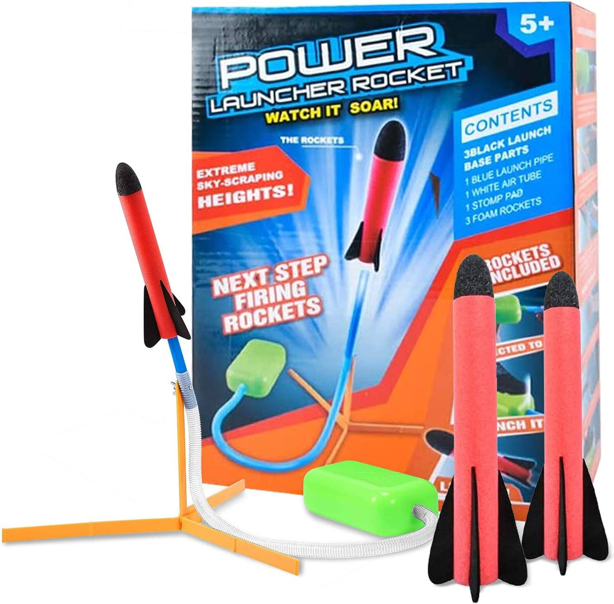 WYRZUTNIA RAKIET PIANKOWYCH POWER ROCKET LAUNCHER 3 RAKIETY PIANKOWE EVA