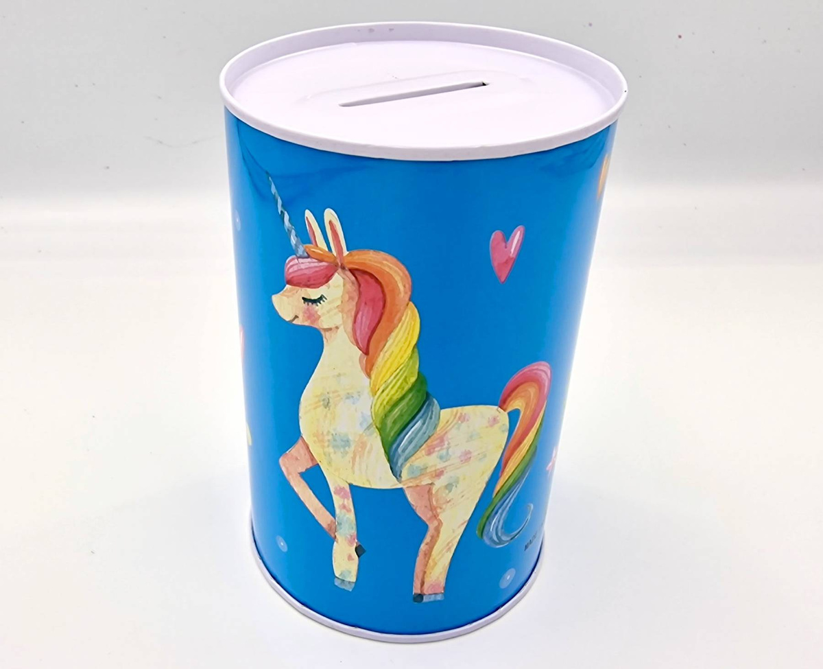 SKARBONKA NA PIENIĄDZE DLA DZIEWCZYNKI JEDNOROŻEC POJEMNIK NA MONETY TĘCZA