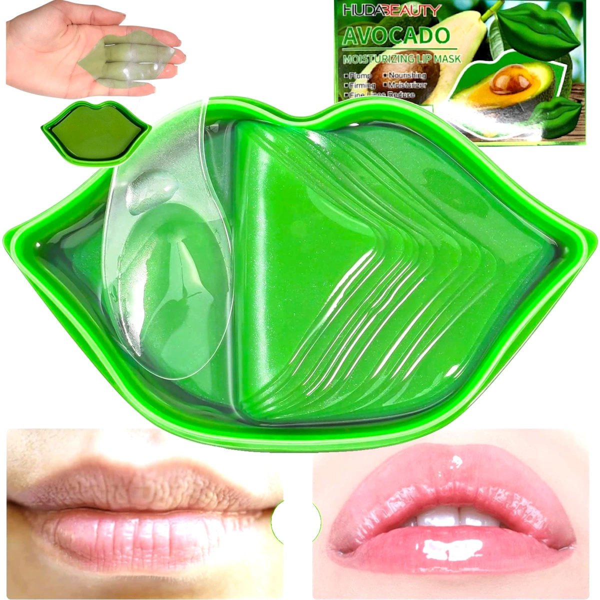 ŻELOWA MASECZKA NA USTA Z EKSTRAKTEM Z AWOKADO 20szt. GŁĘBOKIE NAWILŻENIE