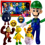 SUPER MARIO BROS FIGURKI ZESTAW 5 FIGUREK 3 ŻETONY FIGURKA LUIGI DONKEY