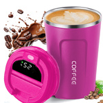 KUBEK TERMICZNY TERMOS WYŚWIETACZ LED TEMPERATURA DO SAMOCHODU 510ML MODNY