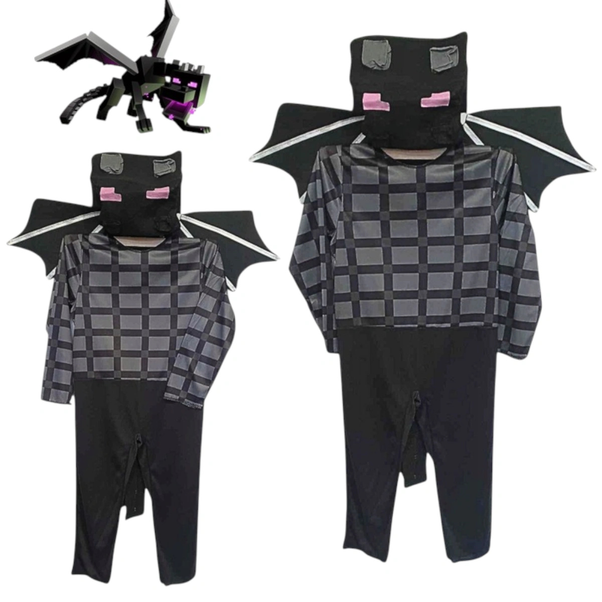 MINECRAFT Strój dla chłopca Smok Enderu rozmiar XL (140-150) + miecz