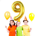 BALON FOLIOWY CYFRA 9 ZŁOTY NA URODZINY JUBILEUSZ URODZINOWY 40CM