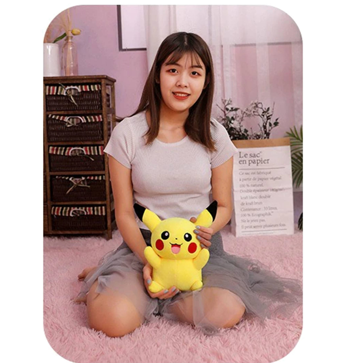 MASKOTKA PIKACHU DUŻY PLUSZOWY POKEMON MIĘKKA PRZYTULANKA PLUSZOWA Z BAJKI